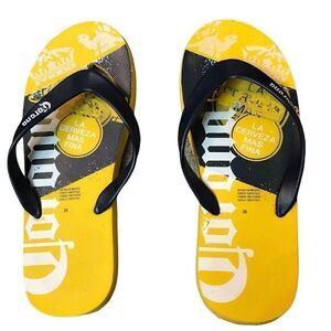 Corona yellow and blue foam flip flops